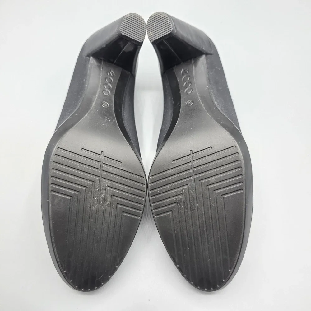 ECCO Shape 55 Plateau Pumps Womens 37 Black Stretch Fabric Comfort Slip On Heels
